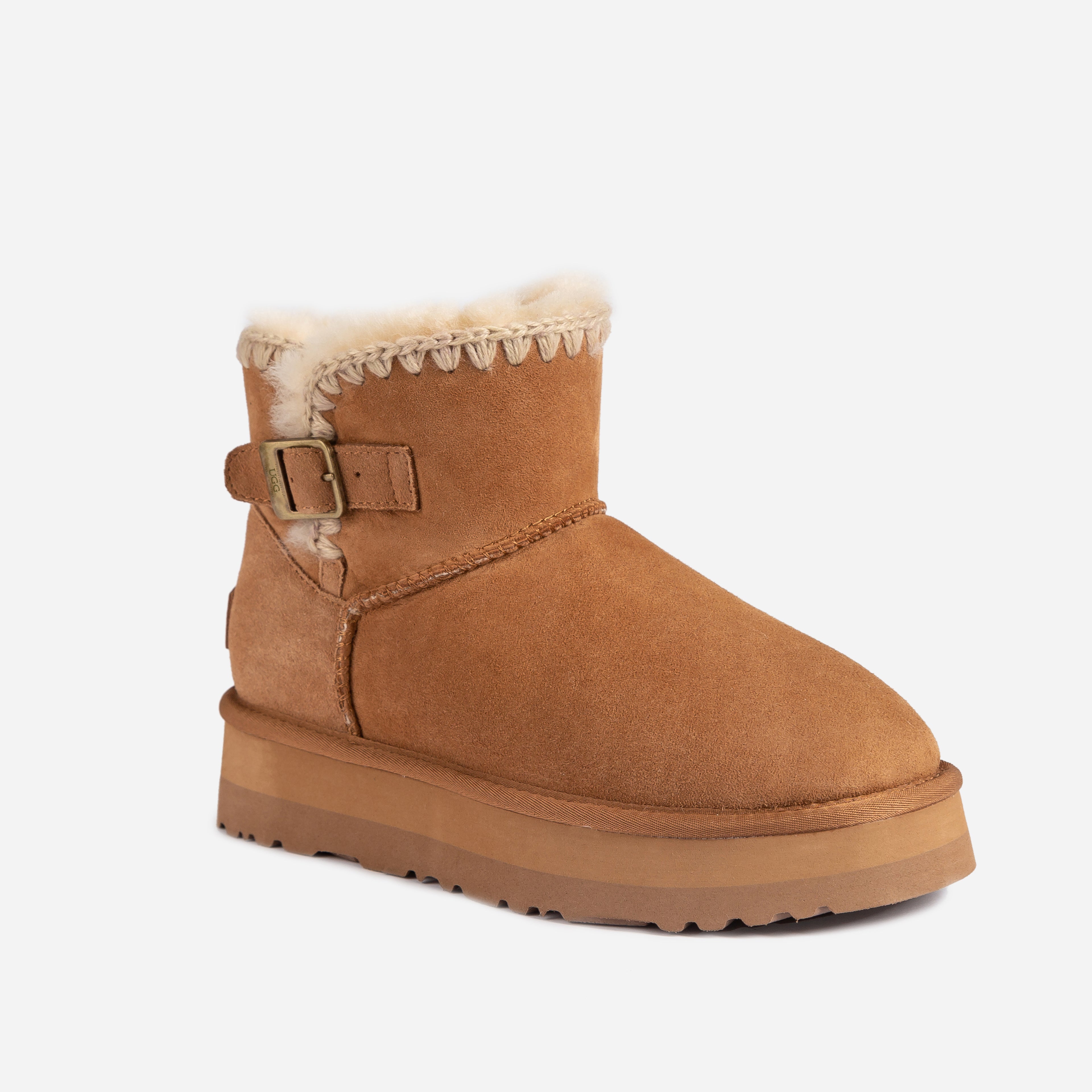 Buckled Mini Boots Platform