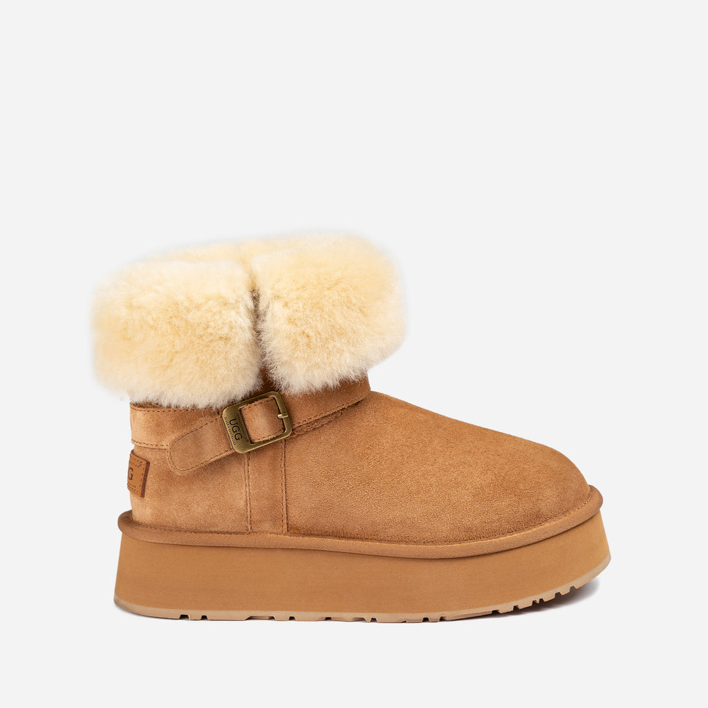 Classic Platform Buckle Mini Boots