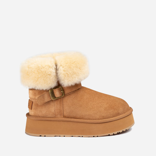 Classic Platform Buckle Mini Boots