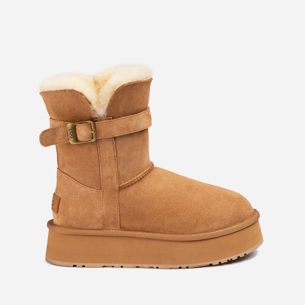 Classic Platform Buckle Mini Boots