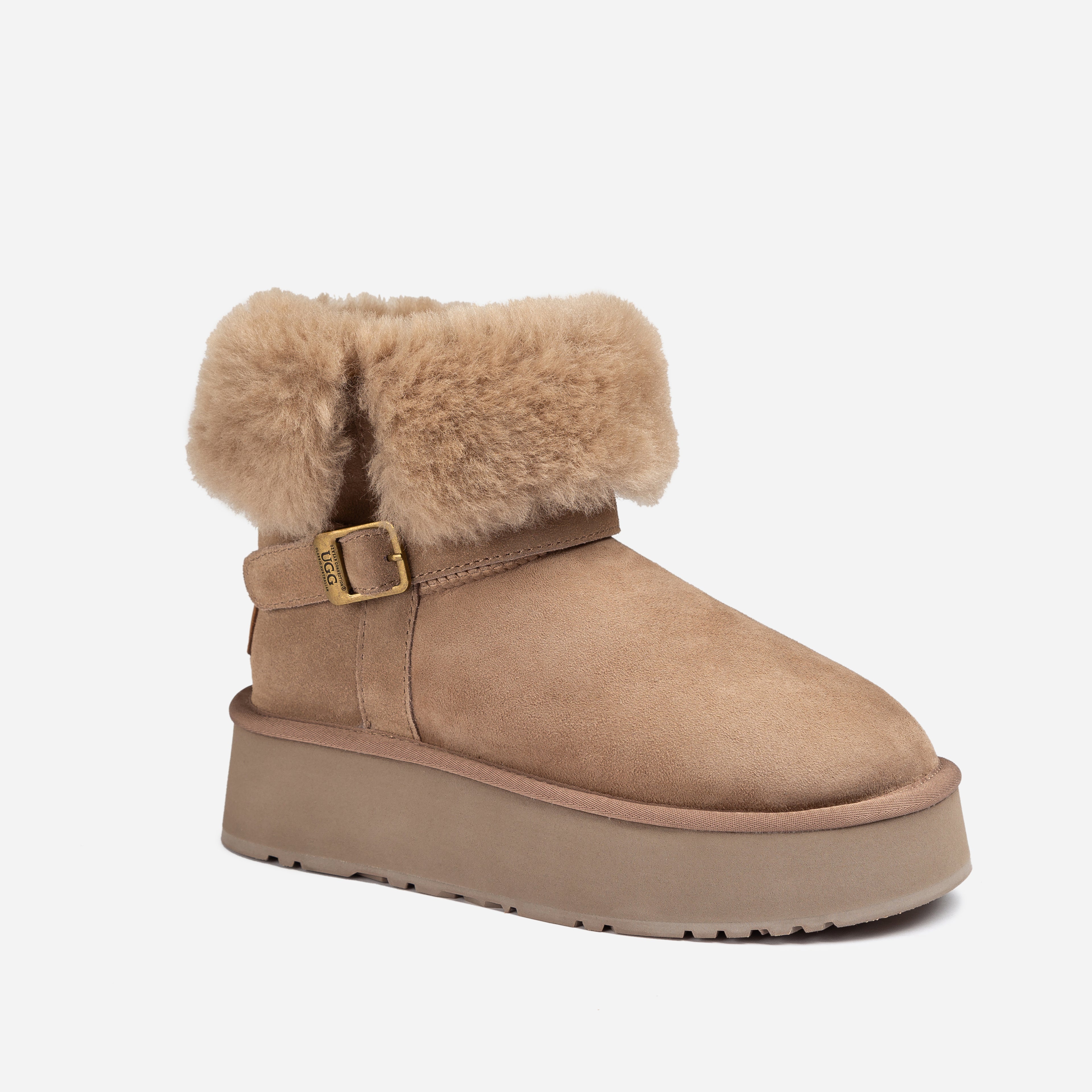 Classic Platform Buckle Mini Boots