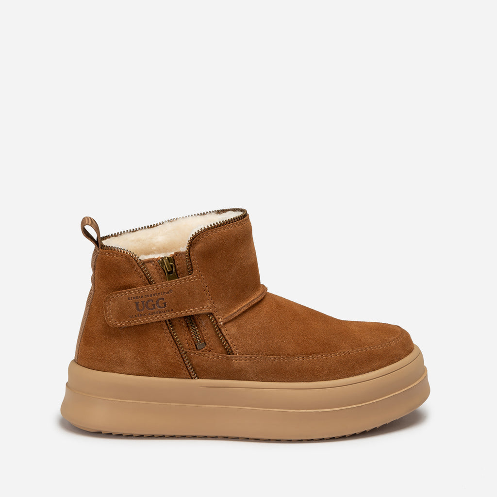 Tag Zipper Ankle Boots