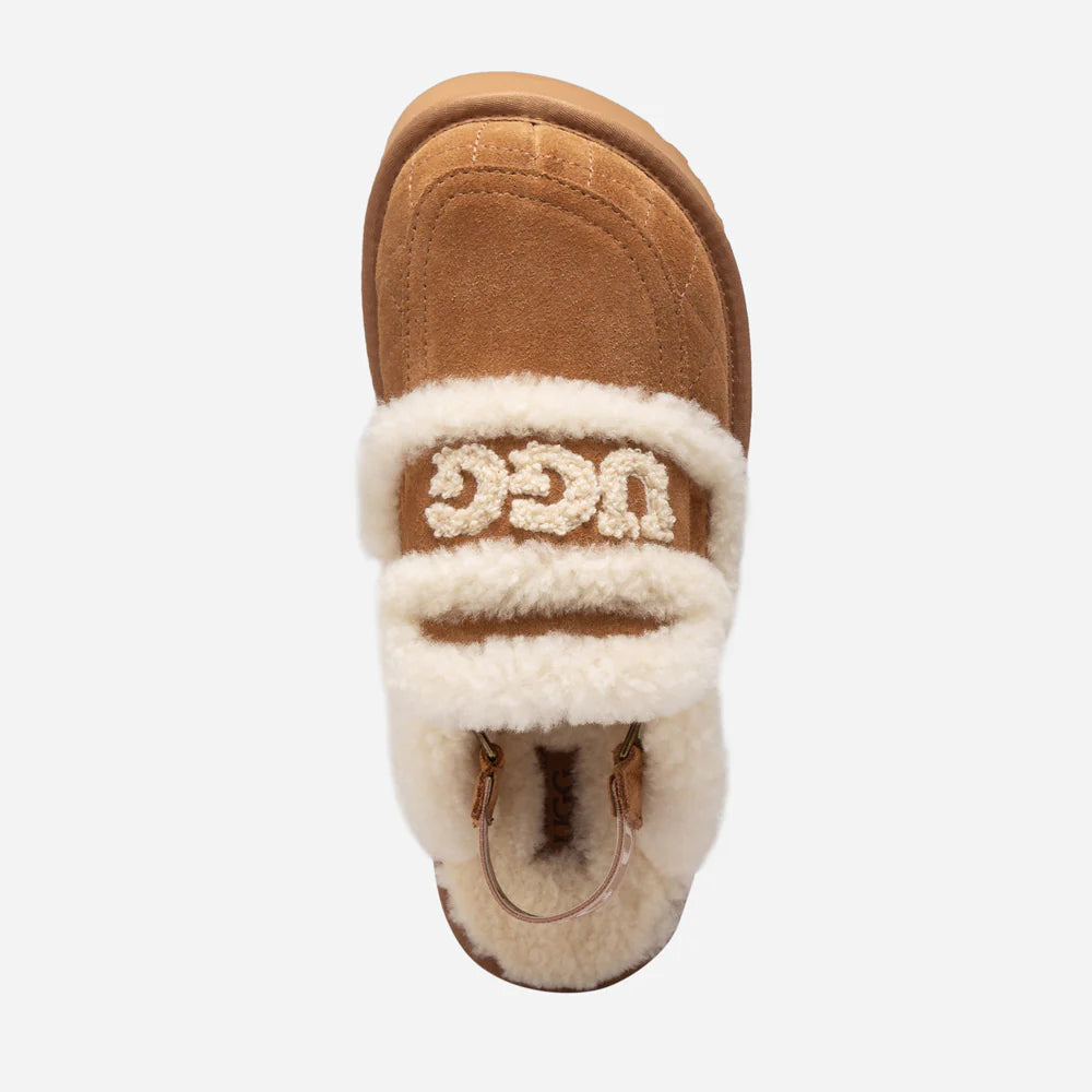 Matelassé logo Shearling Platform Slipper
